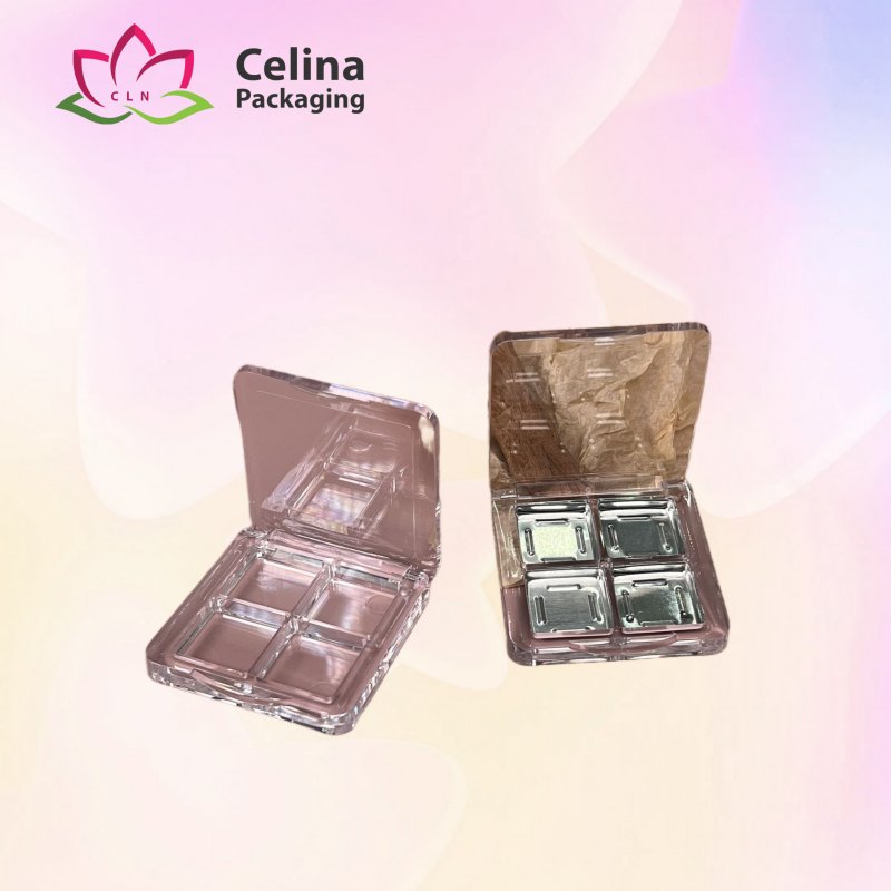 Full transparent square four-color eyeshadow case