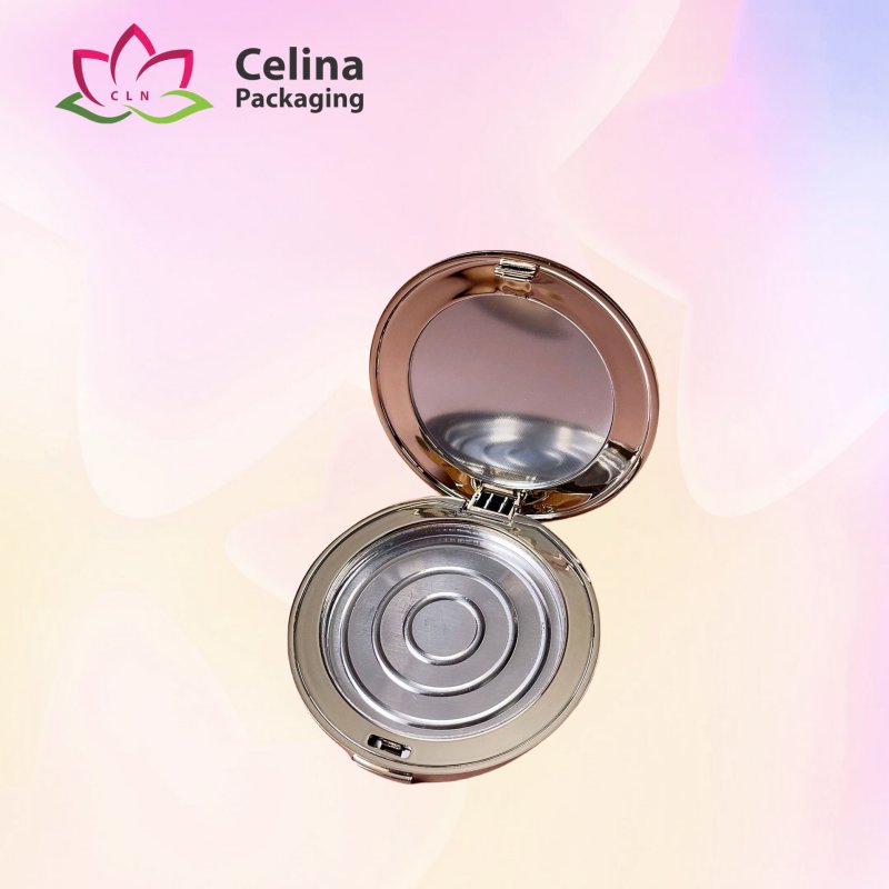 Gold round eyeshadow case